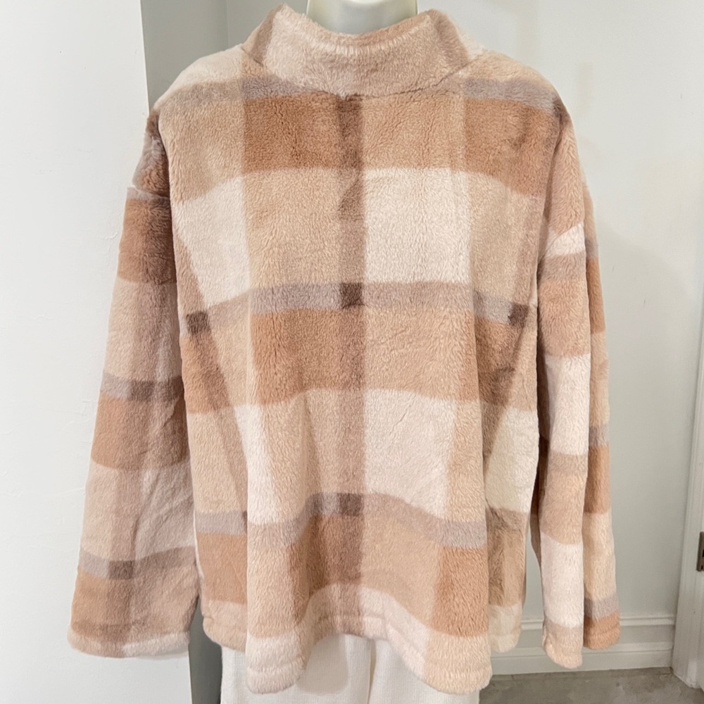 Plaid Cozy Fleece Pullover